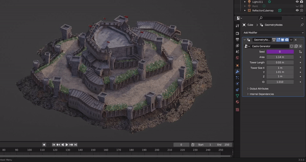 Blender插件 – 中世纪城堡生成器 Procedural Medieval Castle Generator