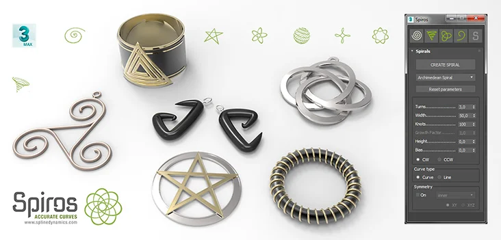 3Dmax插件 – 曲线建模插件 Spiros 3Dmax插件 – 曲线建模插件 Spiros
