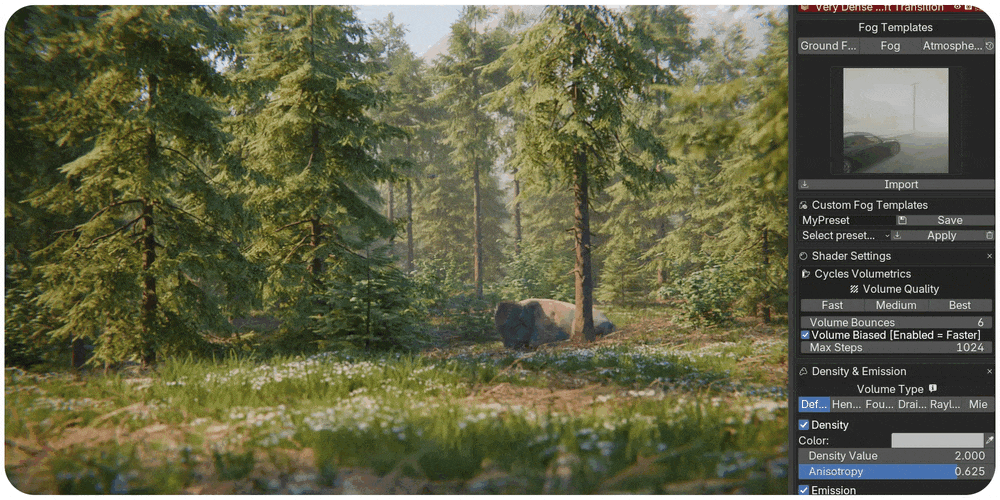 Blender插件 – 真实体积雾系统 Physical Fog Addon | Photorealistic Volumetric System Blender插件 – 真实体积雾系统 Physical Fog Addon | Photorealistic Volumetric System