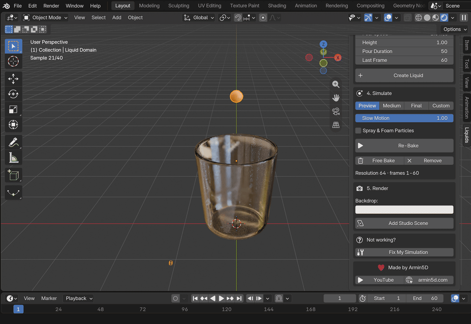 Blender插件 – 液体模拟插件 Easy Liquids Blender插件 – 液体模拟插件 Easy Liquids